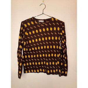 Dries Van Noten Brown / Yellow print top